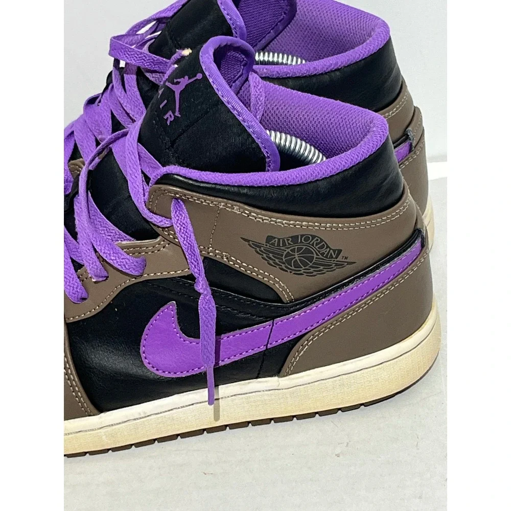 Air Jordan 1 Mid Palomino Wild Berry Brown Black Purple DQ8426-215 Mens Shoes